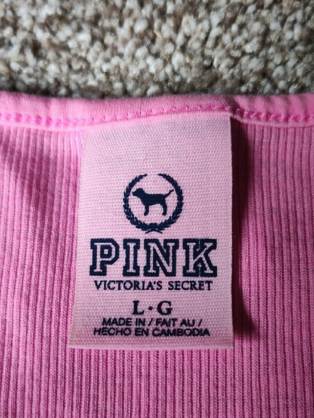 PINK Victoria's Secret Pink Ribbed Scoop Tank - Picture 2 of 5